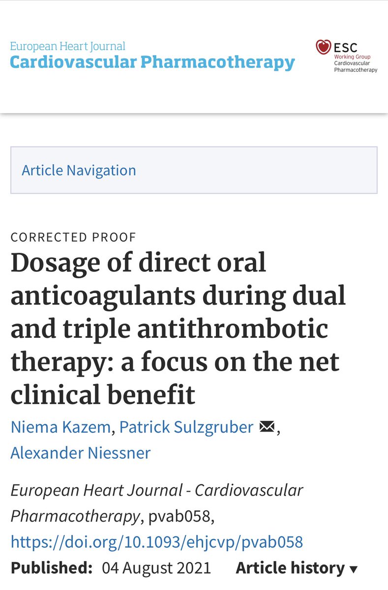 nkazemMD's tweet photo. What’s our opinion of DOAC dosage during prolonged TAT ≥4 weeks? Summarizing available evidence we feel that only apixaban(5mgBID) and edoxaban(60mgBID) should be recommended in stand. dosage @KardiologieWien @MedUni_Wien @ESC_Journals #cardiology #ehjcvp https://t.co/HUtw9wDNgr https://t.co/1e158kfRBf