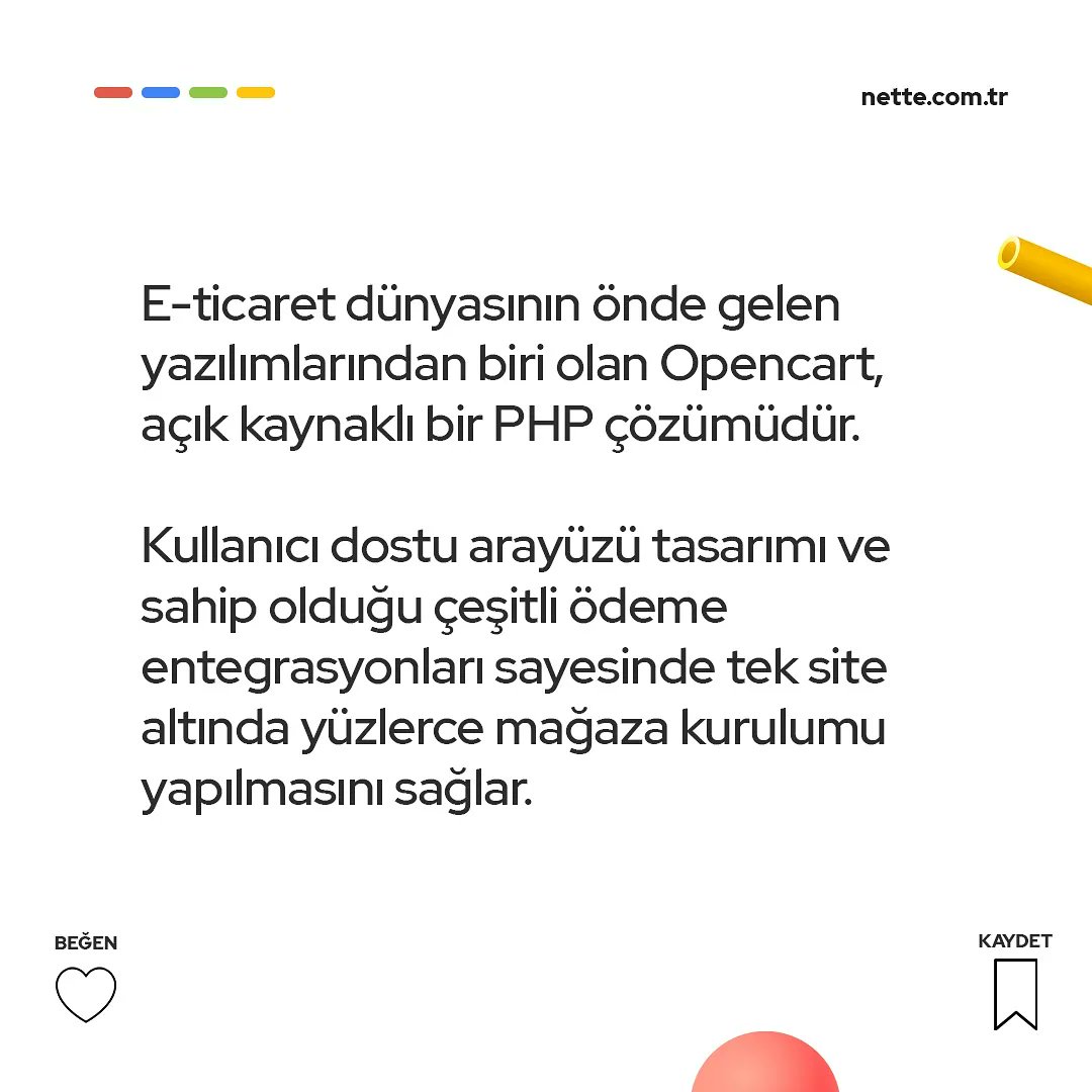 netteinteractiv's tweet photo. Nette, e-ticaret projelerini hazırlarken en gelişmiş yazılım sistemlerinden biri olan Opencart'ı tercih ediyor.

Nette prefers Opencart while preparing e-commerce projects, which is one of the most advanced software systems. 

#nette #netteinteractive #agency #software #yazılım https://t.co/U91b8boC4r