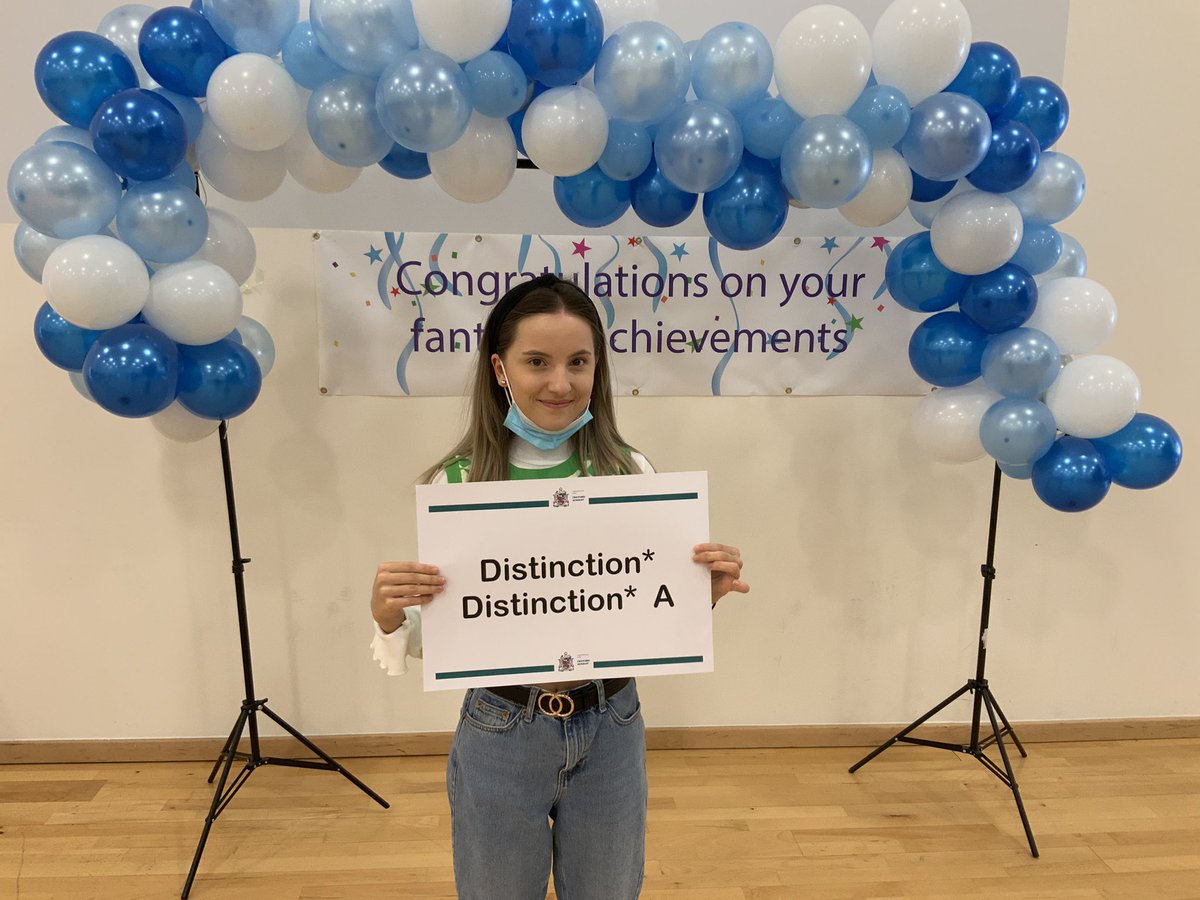 HabsCrayford's tweet photo. 2x Distinction* and an A for Daisie! 
Daisie has been inspired by her experience at HACA and has decided to become a teacher herself! Well done on your fantastic achievement.
#crayfordadvantage #alevelresults2021 #teacher https://t.co/aJ68sWVXsT