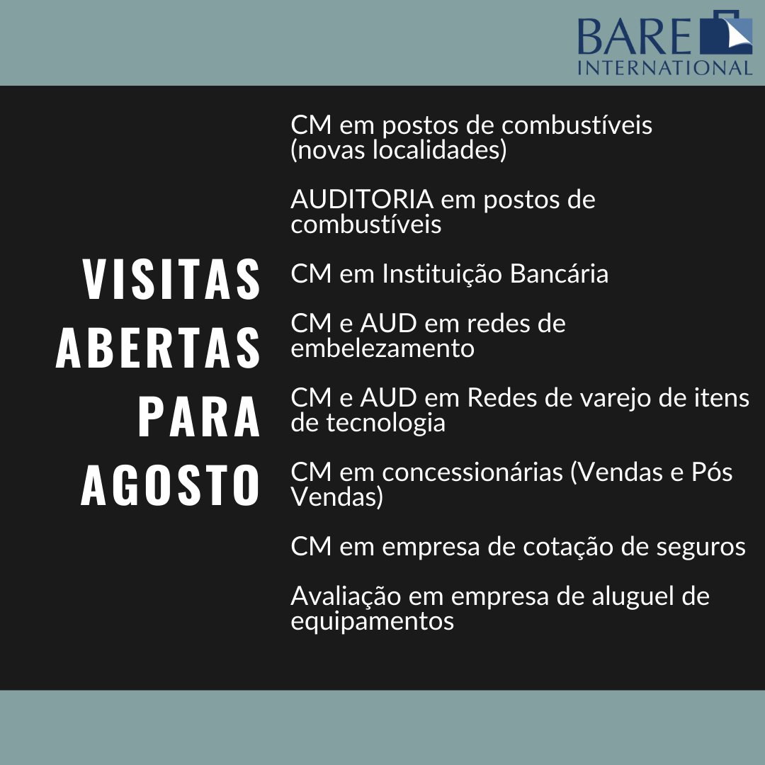 barebrazil's tweet photo. O mês de Agosto começou recheado de visitas novas ✨ https://t.co/cUgnSVfdl1