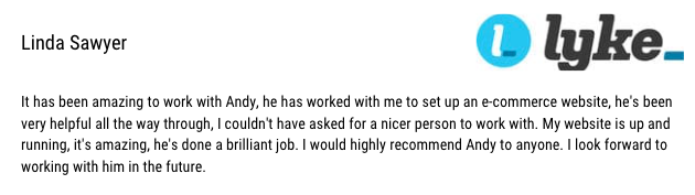 lykeltd's tweet photo. ⭐⭐⭐⭐⭐

Thank you Linda for the kind words 😀 It was great to work with you too. Customers who see "excellent" reviews are known to spend 31% more at said business. This is why your review is so important 👍
Thank you from the team at Lyke! ❤️ https://t.co/wI25zUbVxl