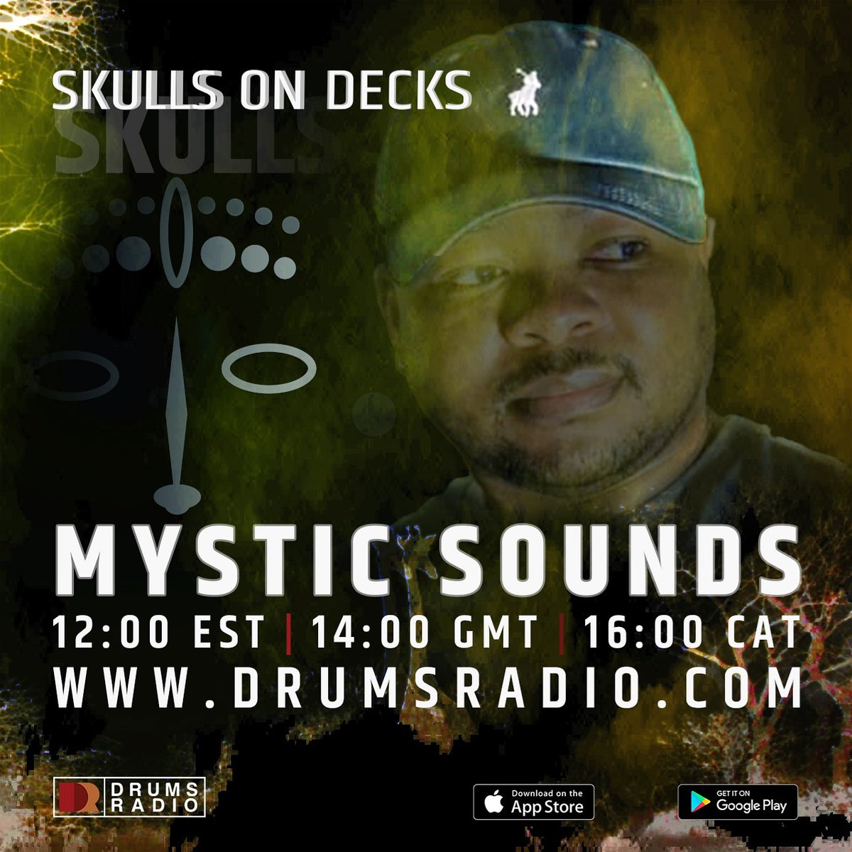 SkullsOnDecks's tweet image. We are back again, and as always a fire mix coming your way. Tune into @DRUMSradio at 16h00hrs for #MysticSounds with #NativeTribe #skullsondecks