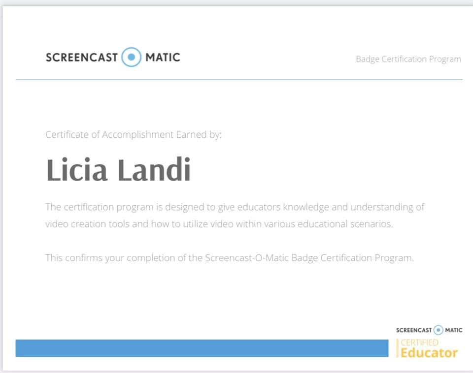 LiciaLandi's tweet photo. Tra un tuffo e l’altro, mi sono divertita a seguire il percorso di #ScreencastOMatic Certified Educator, imparando alcune sue funzioni per la #didattica che non conoscevo in modo così preciso #certifiededucator #pd #formazione #video #didatticadigitaleintegrata #learning #edtech https://t.co/2q6OuVg4f2