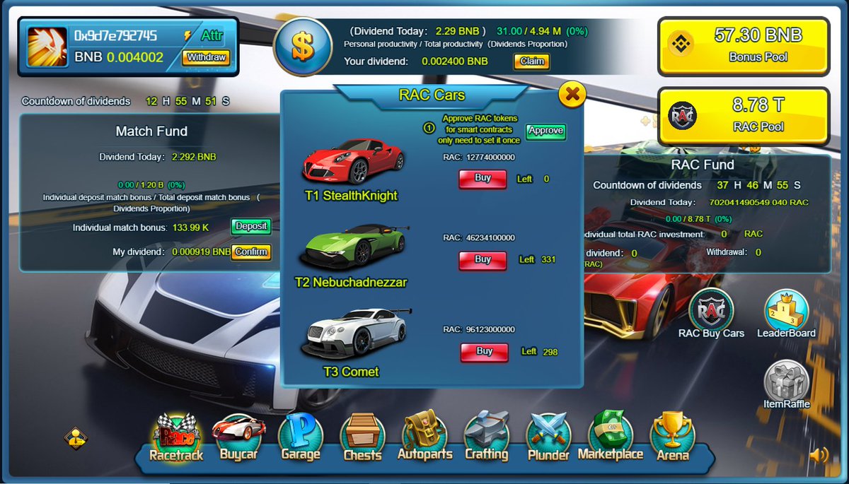 $BNB &amp; $RAC double pool, burning 1% of each transaction
Games &amp; earn BNB &amp; RAC

<a href="/cz_binance/">CZ 🔶 BNB</a> <a href="/elonmusk/">Elon Musk</a> <a href="/gamefi/">W3GF</a>