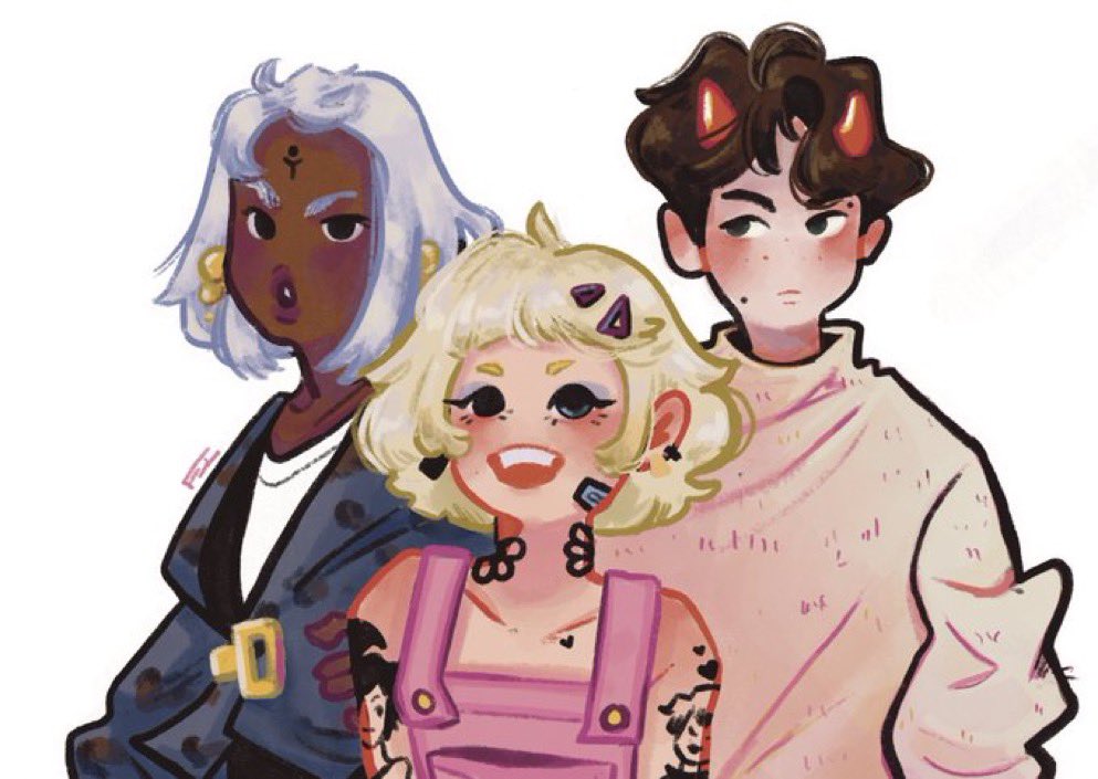 saw other artists doing this and I really loved this comm so client sketch vs final piece 