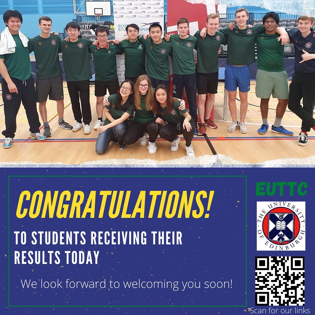 Congratulations to all students receiving their results today and are joining us at Edinburgh next month! We can't wait to meet you!

If you’re interested in joining the club, get in touch by DM or email. We’d love more members at our club this year! #resultsday #WeAreEdinburgh
