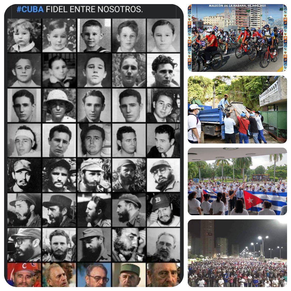 #FidelPorSiempre #FidelEntreNosotros en el barrio, en la salud, en el deporte, en la batalla contra la covid, en la lucha contra el #BloqueoACuba , en la solidaridad, en cada paso en pos de la humanidad. #FidelCastro vive en su 95 aniversario!!
