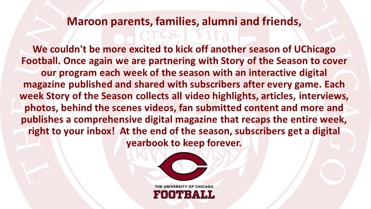 🚨ATTENTION MAROON FOOTBALL FANS🚨 storyoftheseason.com/subscribe/p/uc…