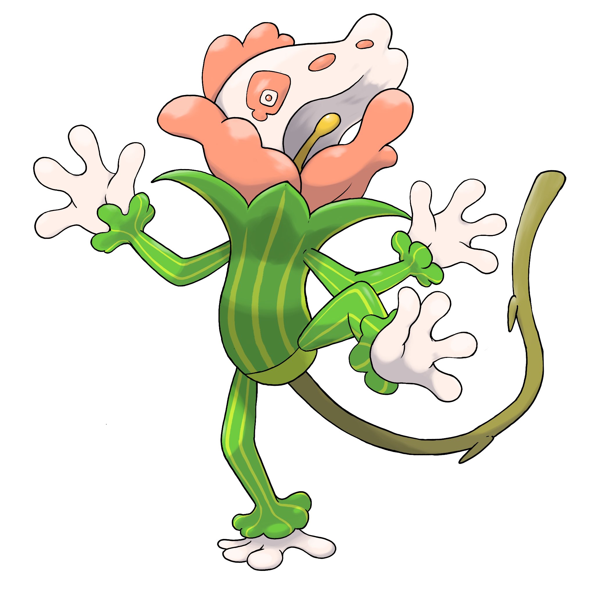 Pdnfn No 002 にげあしポケモン パシリスク タイプ くさ とくせい しんりょく いかく オリポケ Fakemon T Co Zhamtin8kj Twitter