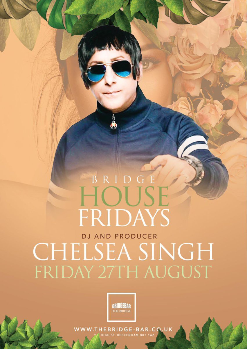 ChelseaSingh (@chelsea_singh_) on Twitter photo All roads on the 27th of July will be leading to this sick venue THE BRIDGE BAR in Beckenham. Make sure you get yourself down there bank holiday weekend because it’s gonna go off!! All roads on the 27th of July will be leading to this sick venue THE BRIDGE BAR in Beckenham. Make sure you get yourself down there bank holiday weekend because it’s gonna go off!!