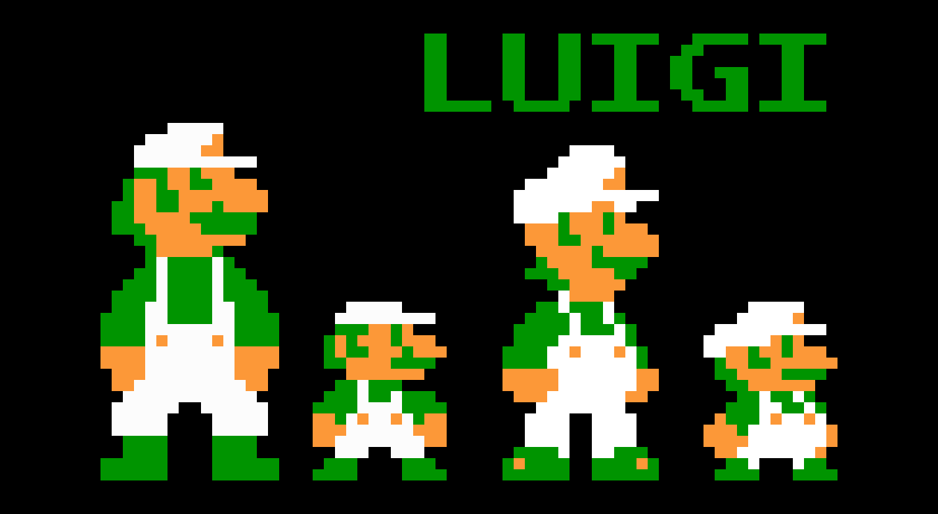 8 bit luigi sprite