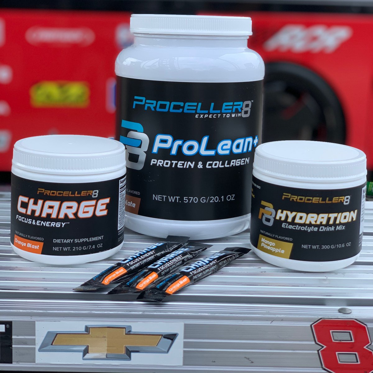 RCRracing's tweet photo. With a full array of @proceller_8 products at the track, our pit crews are always hydrated and energized for the next pit stop.
#Proceller8 | #ExpectToWin https://t.co/jReSxi3z1S