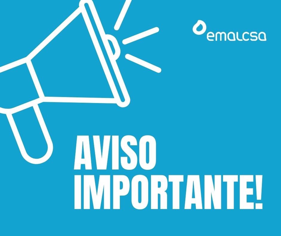 emalcsa's tweet photo. Aviso importante! 📣

Informámosvos de que esta noite realizáronse unha serie de manobras na cabeceira da rede que poden estar producindo episodios transitorios de turbidez 🔨. 

Lamentamos as molestias ocasionadas. https://t.co/2HyDHx8aAp