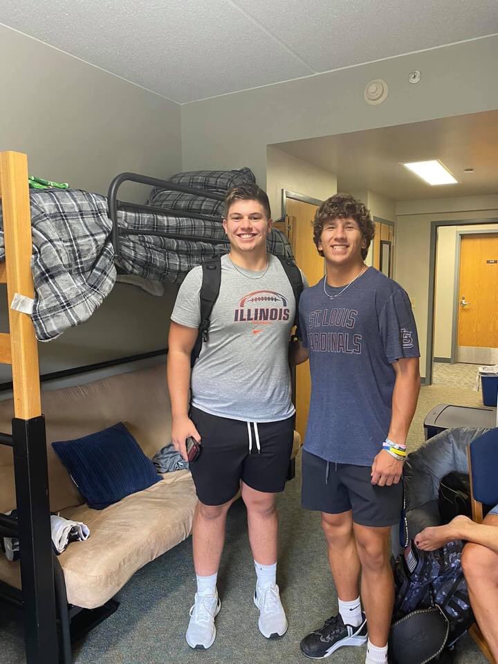 Jobear40's tweet photo. Woke up this morning and didn’t hear the blender mixing a protein shake. Dropped off @BenGIlbert7 at St. Ambrose yesterday. I know God has a plan for you and I can’t wait to see it unfold. Work hard and continuing being Benny “The Jet”….. https://t.co/SoyIFc0o4G