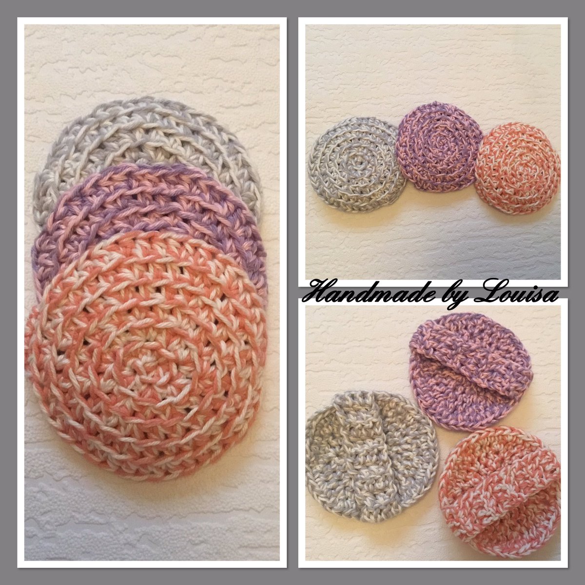 by_louisa's tweet photo. Afternoon lovelies just popping in to show you a close up on the large, reversible face scrubbies and to let you know there’s a new Teeny Dragon arriving soon! 🙊 £7 for a set of 3 including U.K. p&p #etsy #handmade #facescrubbies #yarn #cleanse #UKMakers #htlmp #smallbusiness https://t.co/xPGtZHkslH