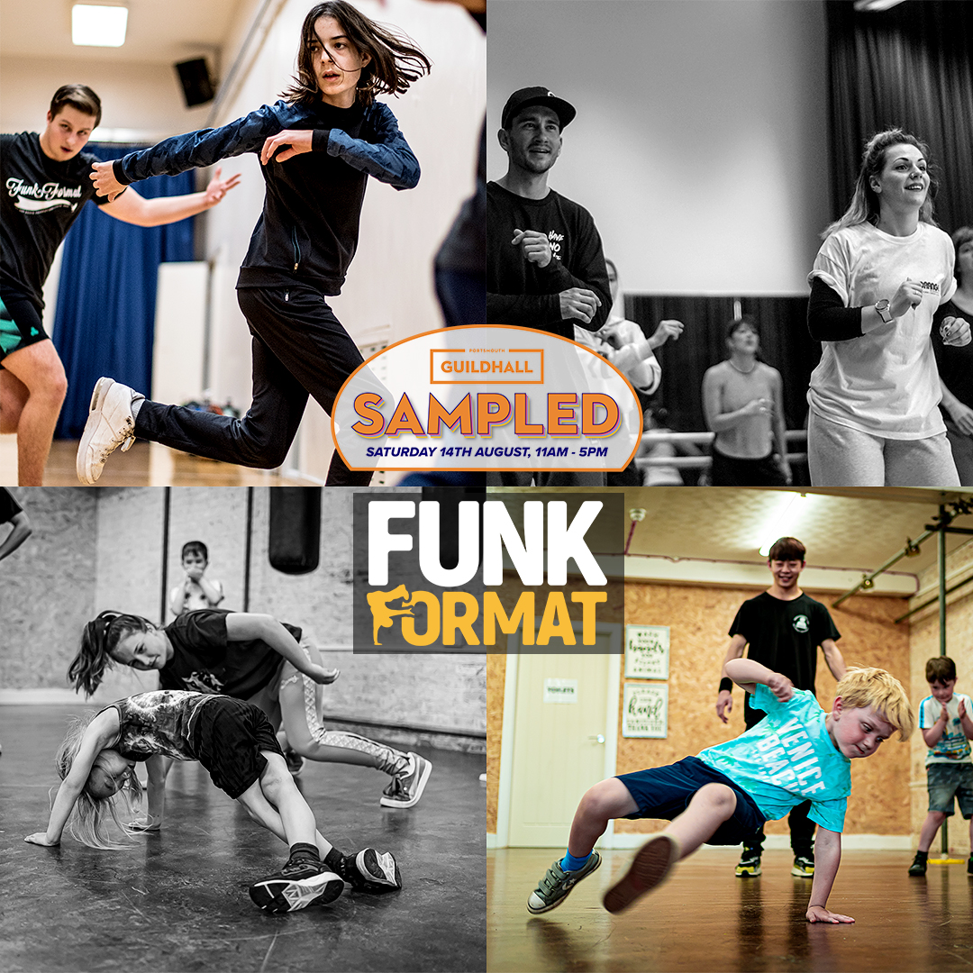 PortsmouthGhall's tweet photo. We're delighted to have the brilliant @funkformat joining us for our free SAMPLED event this Saturday! Whether you are a complete beginner, a dance pro or used to dance back in the day, Funk Format street dance workshops are for everybody. learn more: https://t.co/XLekTQti2Z! https://t.co/fnjIz0YuVL