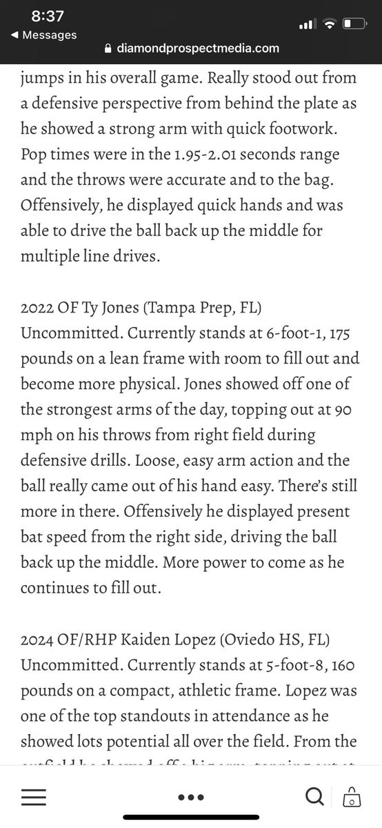 TPrep_Athletics's tweet photo. Baseball // ⚾️ Ty Jones (‘22) recognized as a top 10 player at the @DiamondProMedia showcase this past weekend. 

🔗 | https://t.co/0COcYdK4zI

🐢 #Terps2Day | #Terps4Life https://t.co/oiZpBUTq3k