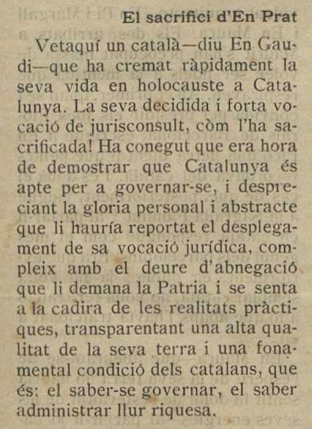 efemarq's tweet photo. Només començar ja hi ha una declaració de principis que ho deixa tot clar: #Catalunya és apte per a #governar-se a si mateixa, i Prat de la Riba ens ho ha demostrat aquests últims anys. #Gaudí no dubta gens en considerar Catalunya com a #subjecte polític digne d'autodeterminació. https://t.co/rLBFVlEy2Z
