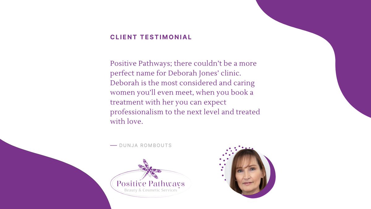 Dunja, thank you so much for your kind words.

Have you seen my new client testimonials page on the website?  View it here - buff.ly/2X2XgsR

Have you had a treatment or trained with us #positivepathwaysbeauty?  We would love you to leave a review on Google/Facebook.