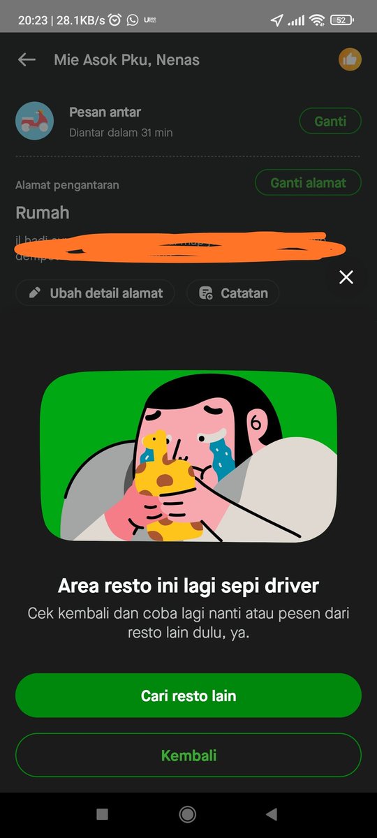RizerF's tweet photo. @gojekindonesia , kayak gini terus dari kemaren2, cemana mau dipakai gofood kalian ni? https://t.co/4R3Mw8BmFn