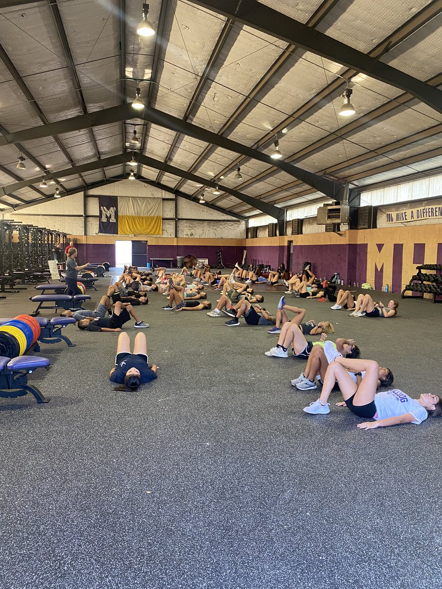 dezstephenson's tweet photo. 50 strong this morning in the new weight room. Thank you football boosters! #mhscc #mhstrack https://t.co/3qcIVN8tHW