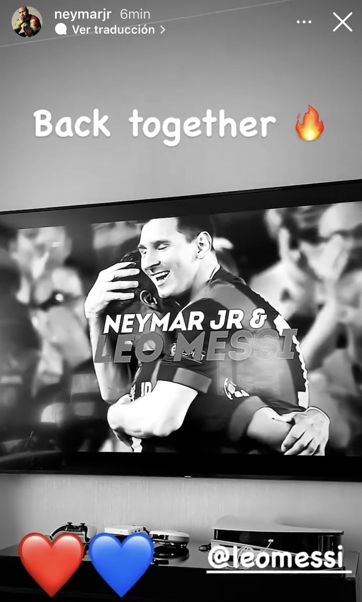EUDeportes's tweet photo. Neymar le da la bienvenida a Leo Messi a través de sus historias de Instagram con este mensaje 👇🏻 https://t.co/Ss3SjgWMbz