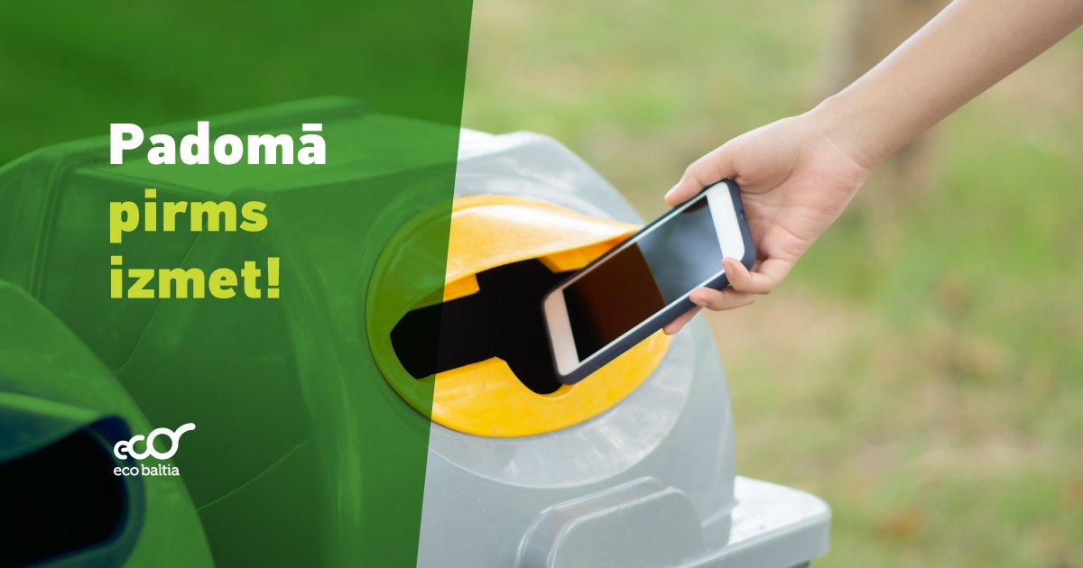 Padomā pirms izmet savu vairs nevajadzīgo viedtālruni, jo izmetot vienu telefonu, tas var piesārņot aptuveni 150 litrus gruntsūdeņu.😲
Dod savam telefonam otro dzīvi – nodod to pārstrādei.♻️ 
Vairāk par elektronikas nodošanu 👉🏻 bit.ly/3BlI7m3