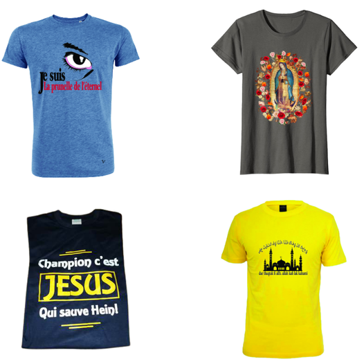 ImriPrintCom's tweet photo. Assumes ton identité pour celui en qui tu crois 🙏
Vos t-shirts communautaires personnalisés, il y en a pour toutes les appartenances👌🙃
#Tshirt_De_Couleur #Personnalisation #Be_Original_Be_Unique #Imri_Print_Communication https://t.co/hiGz39CUby