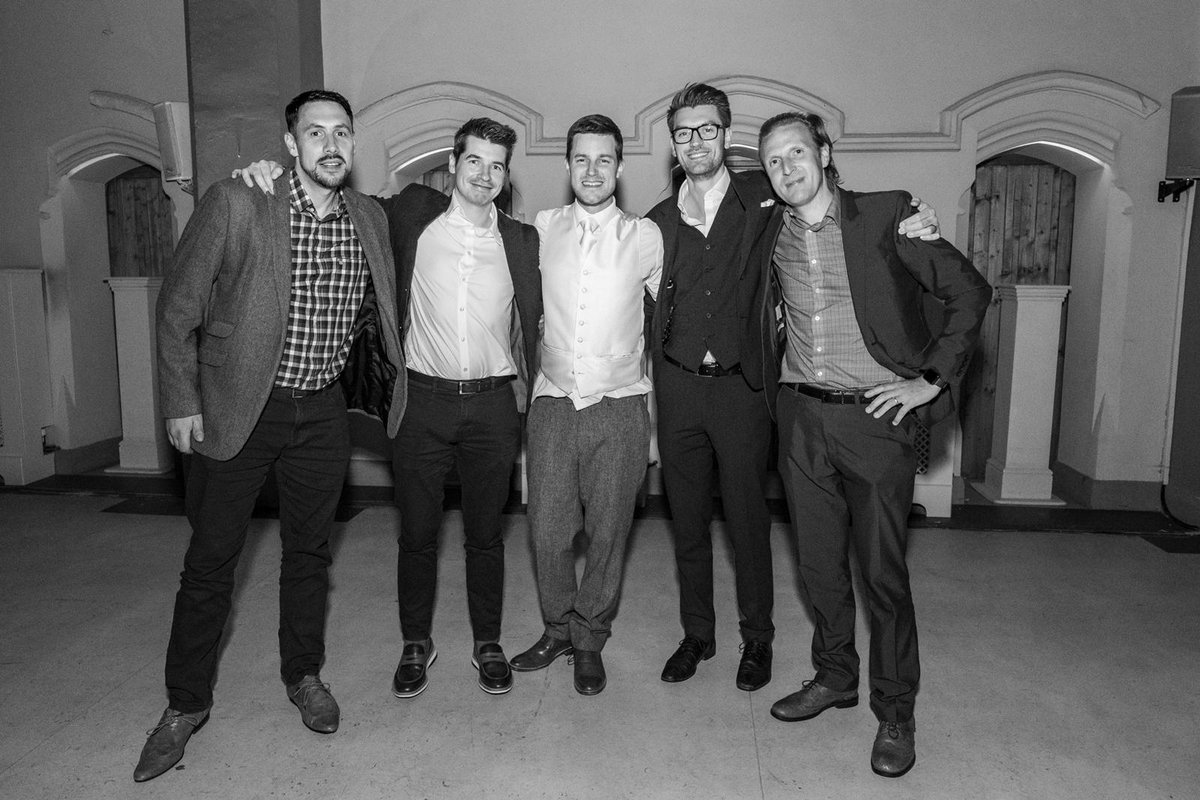 The boys celebrating the marriage of our bassist/keyboardist/vocalist Will 👌👰🤵💒