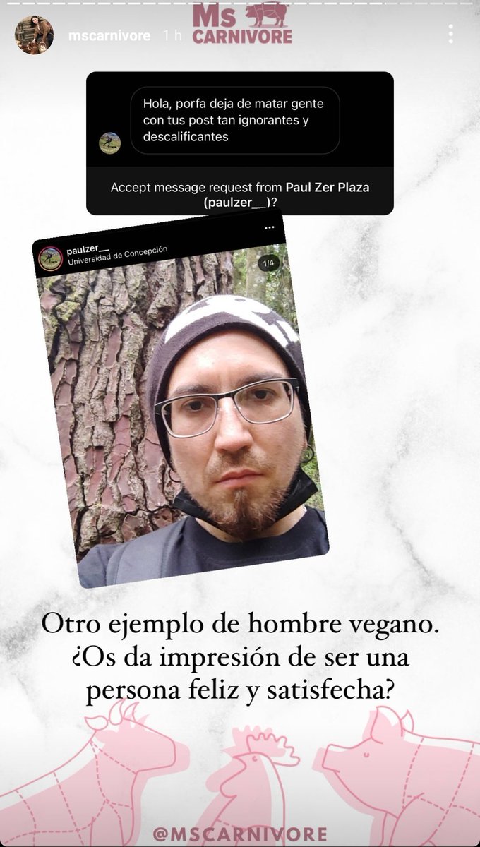 Casanomada's tweet photo. Esta cuenta haciendo bullying sobre nuestro aspecto físico por ser veganos, compartiendo nuestras fotos y perfiles, con el único afán de crear polémica para ganar visibilidad. 

❌ ¿Me ayudáis a denunciar?

Ig @/mscarnivore

(Pd: el primero soy yo y en la foto salgo guapísimo) https://t.co/jTeJZQx037