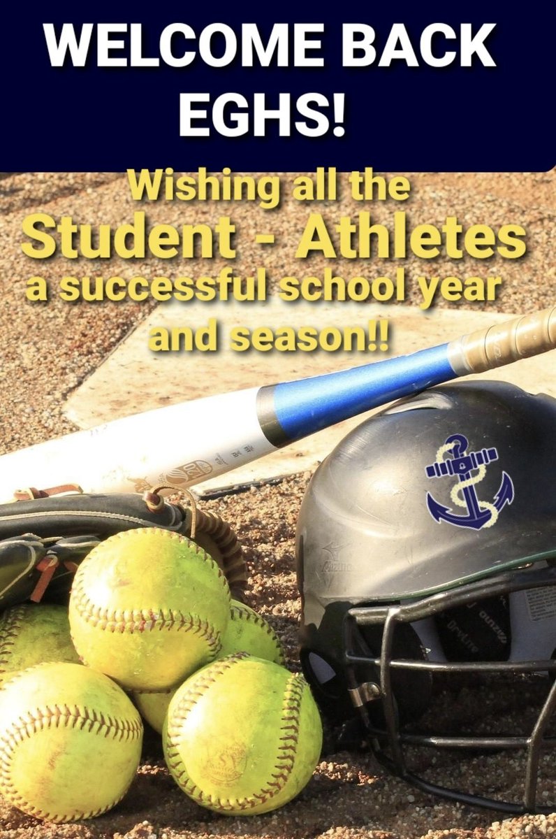 Welcome back EGHS!!! Wishing all the student-athletes a successful school year and season!! #eghs #eghssoftball #anchordown #commodorenation #studentathlete #1stdayofschool #noonecaresworkharder