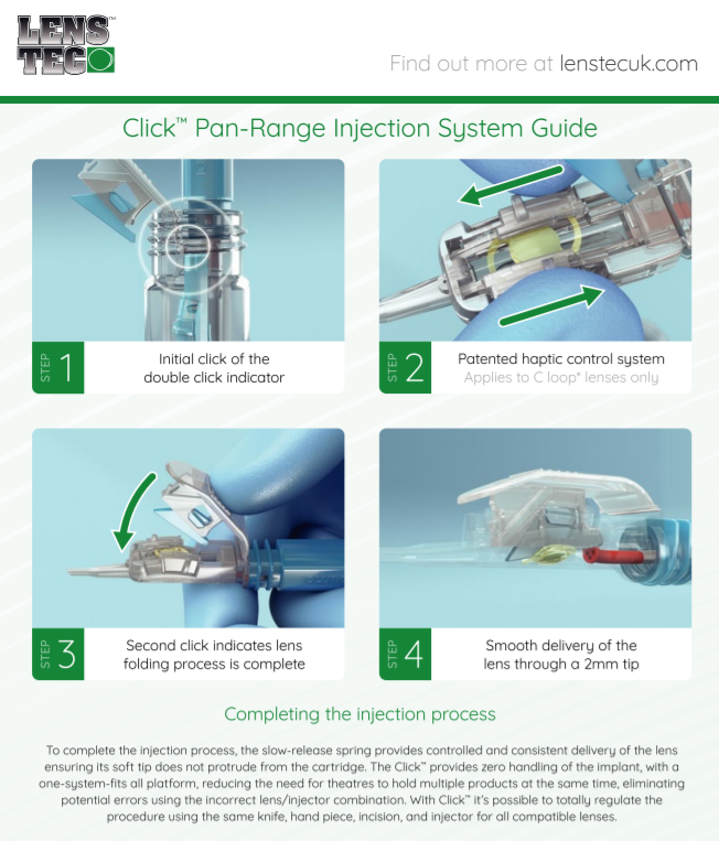 Easy as 1, 2, 3, 4

The #Click Pan-Range Injection System from Lenstec