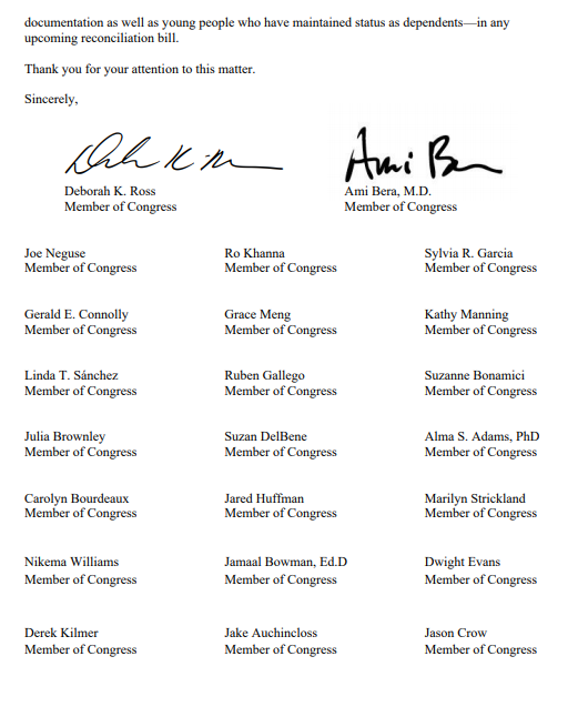 RepDeborahRoss's tweet photo. NEW: I led my House colleagues in urging Congressional leadership to include a permanent path to residency for Documented Dreamers in any upcoming budget reconciliation bill. Documented Dreamers grow up in this country, go to school here, &amp; contribute significantly to our nation. https://t.co/jGfkuSQy8c