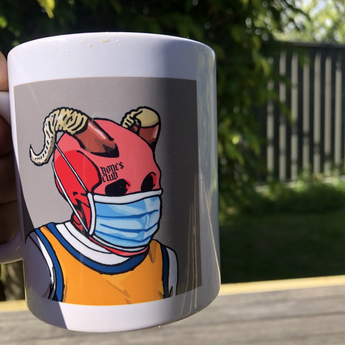 My coffee hits different out of a <a href="/BonesClub_NFT/">Bones Club</a> Mug!