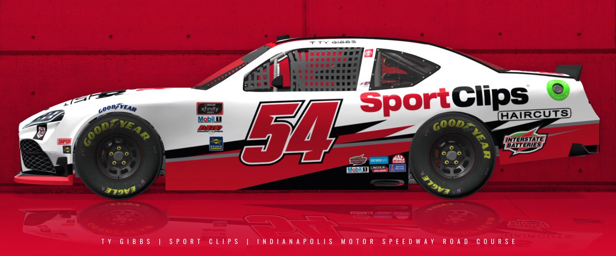 54 Racing Number Sports Clips on the #54 of Ty Gibbs for Indianapolis : r/NASCAR