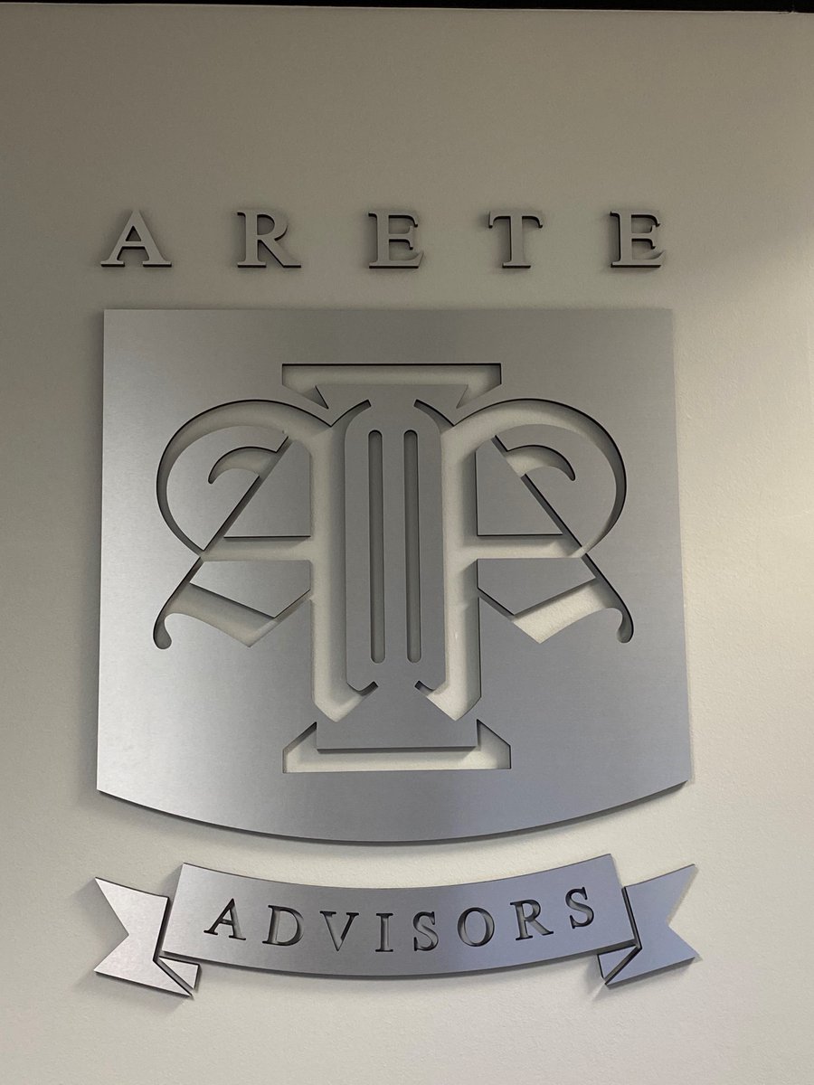 SignsTasman's tweet image. Another pretty cool logo sign we created and installed at Arete Advisors! This is laser cut, brushed aluminum sign that was installed in the conference room... Pretty sleek!
#TASMANSigns #LaserCut #Logo #CustomSigns #CustomSignShop #Branding #BrushedAluminum