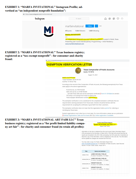 AnnMariaReeves's tweet photo. ** NEW DOCUMENTS POSTED ** ALL: Today, #MarfaInvitational announced event for April 2022. Today, I filed complaint with Texas State Attorney General's Office re: "dual filing status; both nonprofit and LLC (to retain profits)"- #charity #consumer #fraud.💕Eve for #KeanuReeves👇. https://t.co/t2Nx55dWoy
