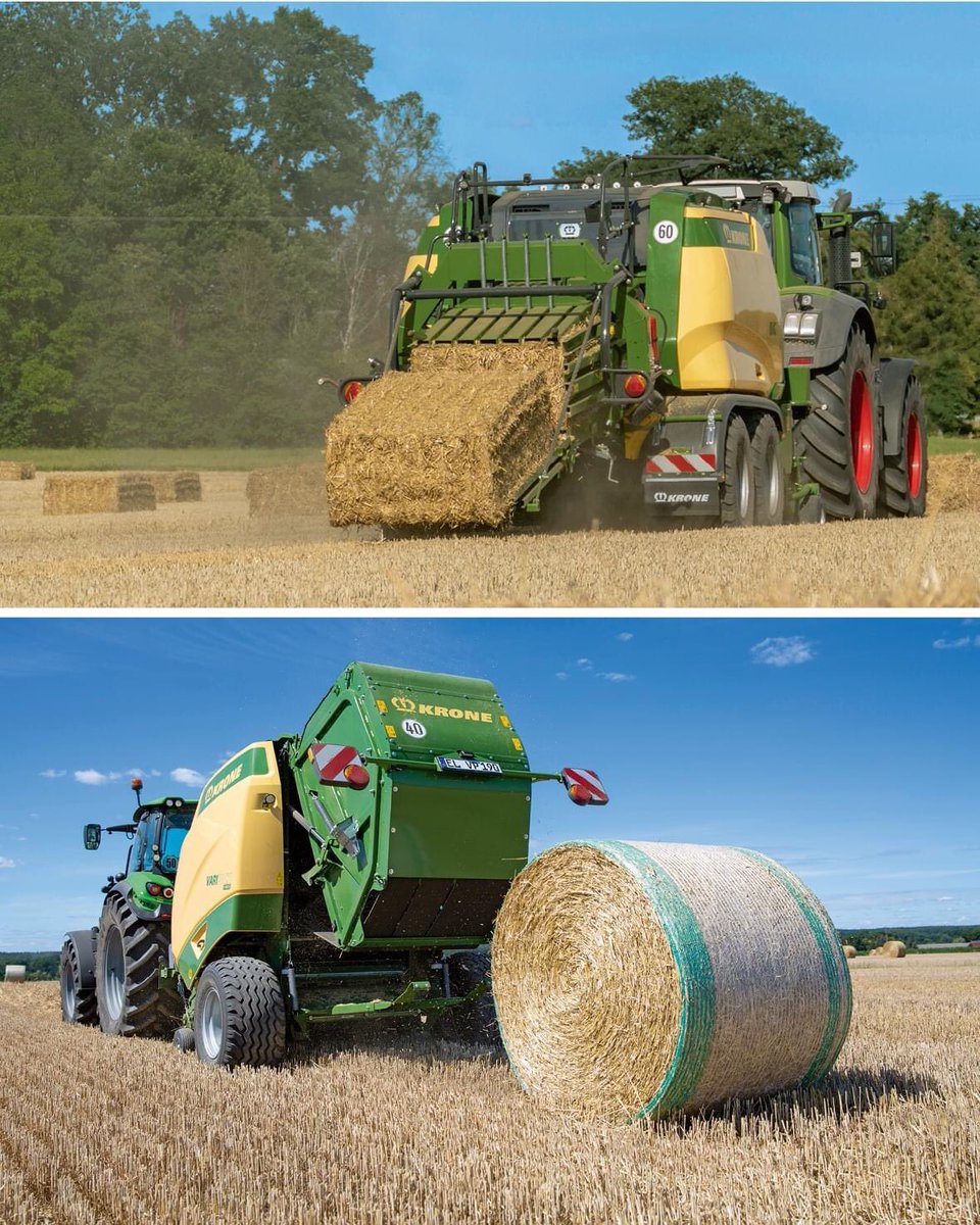KroneFrance's tweet photo. 👉 Le pressaage de la paille et du foin continue ! ☀️ ✅

Dites-nous si vous êtes de la Team balles cubiques 👆 ou la Team balles rondes 👇 en commentaire ci-dessous! 😎😃

#pressage #krone #KRONECTED #paille #foin #straw #hay #bigpack #varipack #agriculture https://t.co/7P9SLi33Mf