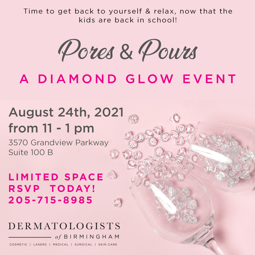 dermsofbirm's tweet photo. Mark your calendars &amp; call 205-715-8985 to RSVP today!

#DiamondGlowEvent #Pores #Pours #Birmingham #DermsOfBirm #Dermatologists #Alabaster #August24 #DiamondGlow #Relax #BacktoSchool #Diamonds #Skincare #Cosmetic #Wrinkles https://t.co/SyjNSer5wT