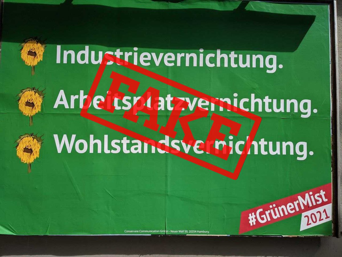 Aus dem AfD-Umfeld wurde eine anti-grüne Fake-News Kampagne gestartet. 
An die Absender: Kein noch so schmutziger Wahlkampf kann uns stoppen.
Wir werden dieser Kampagne noch mehr Grün auf den Straßen entgegensetzen. Wenn ihr mitmachen wollt, hier entlang: gruene.de/aktionen/spend…