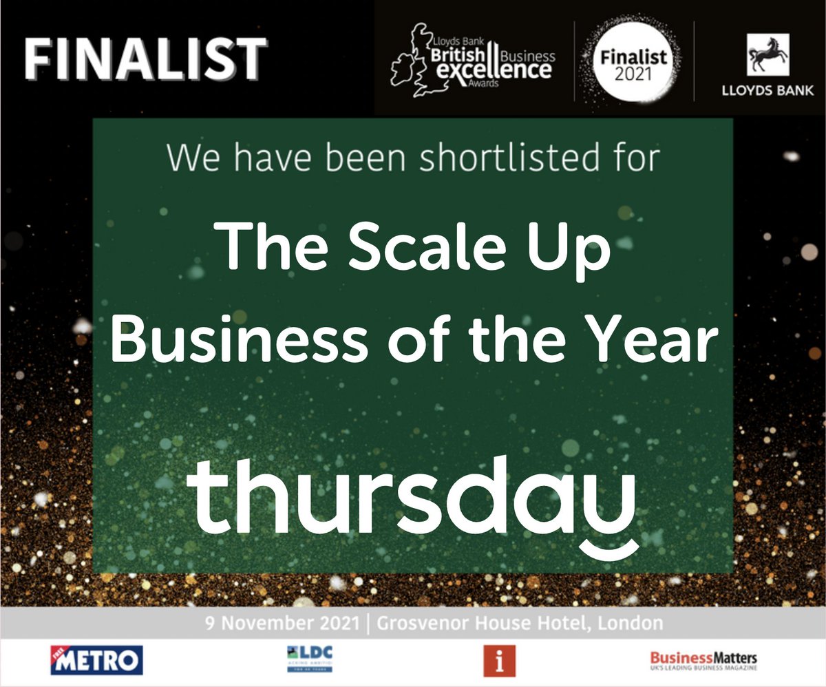 We are SO excited to confirm that we are a proud finalist for the Lloyds Bank British Business Excellence Awards 2021 in the The Scale Up Business of the Year category! @bbexawards #britishbusiness #britishbusinessexcellenceawards #BBEA2021 #BBEA 

 bit.ly/3s3qymw