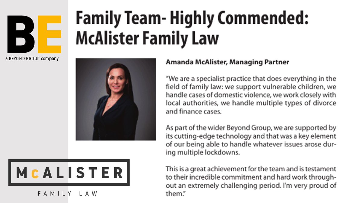 McAlisterFamLaw's tweet image. Some extra special praise for the whole #family team on #TestimonialTuesday as Managing Partner, Amanda McAlister appears in @ManLawSoc&apos;s The Messenger North West Law following the team’s recent highly commended award at the #MLA2021🙌🤩