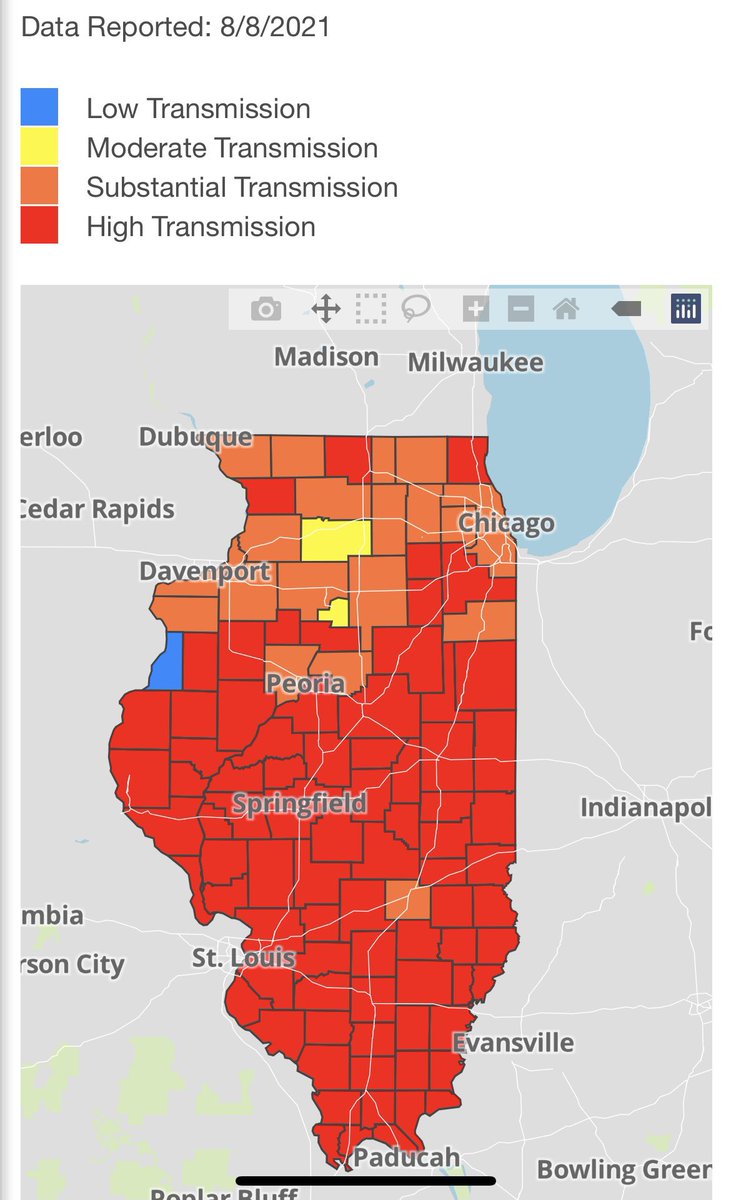 keepcalm_BetoOn's tweet photo. @Yourtherapistf1 @ashishkjha I think it’s time to urge our state to move back to Phase 4 of reopening- Our State is mostly all in RED and schools are not even open yet. #RemoteLearningOption #CapacityLimits #HybridLearningPlan #ISBE @IDPH https://t.co/t7VrMtyACK