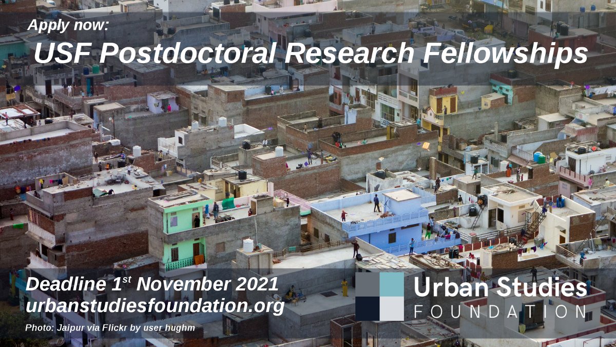 Call for applications — now open! 🚨 The @USForg will fully fund up to 5 x three-year Postdoctoral Research Fellowships, globally! Please share this opportunity with your urban scholar networks, colleagues and friends. 🏙️ More info: urbanstudiesfoundation.org/funding/postdo…