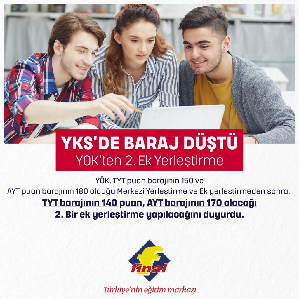 uskudarfinal's tweet photo. YÖK’ten 2. Ek Yerleştirme ve baraj puan değişikliği açıklaması📣 https://t.co/nSAoC3igCp