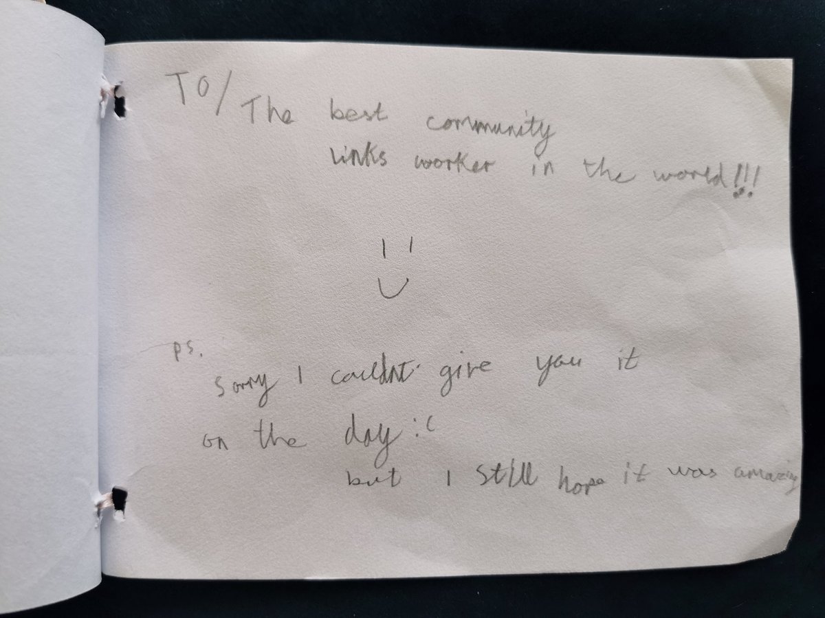 Such a lovely hand drawn card I received today ❤️ Condolences to anyone else in the running for Best Community Links Worker in the World 😂🏆 #makeslinks