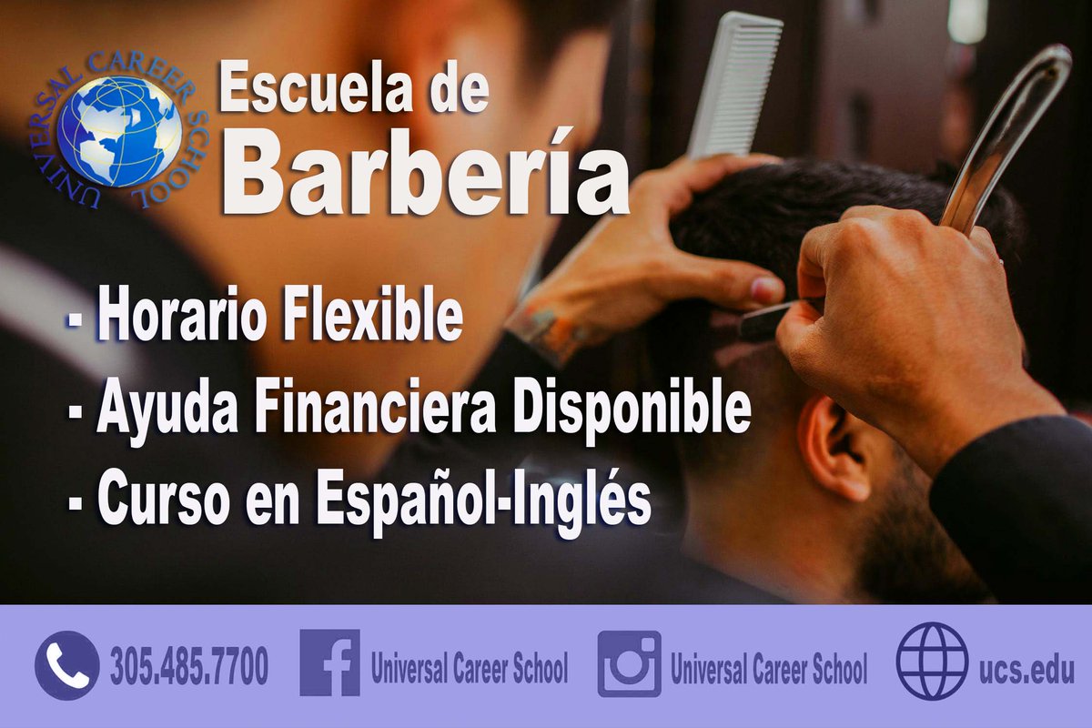 ucsedu's tweet photo. ➡️Programa de Barbería 
➡️Ofrecemos ayuda financiera y beca estudiantil si calificas.
➡️Para más información sobre nuestro programa de Barbería llama ahora al 305 485.7700.
#Miami #miamiheat  #school #Cuba #NailSchool #Cosmetologyschool https://t.co/z31VnjaNci