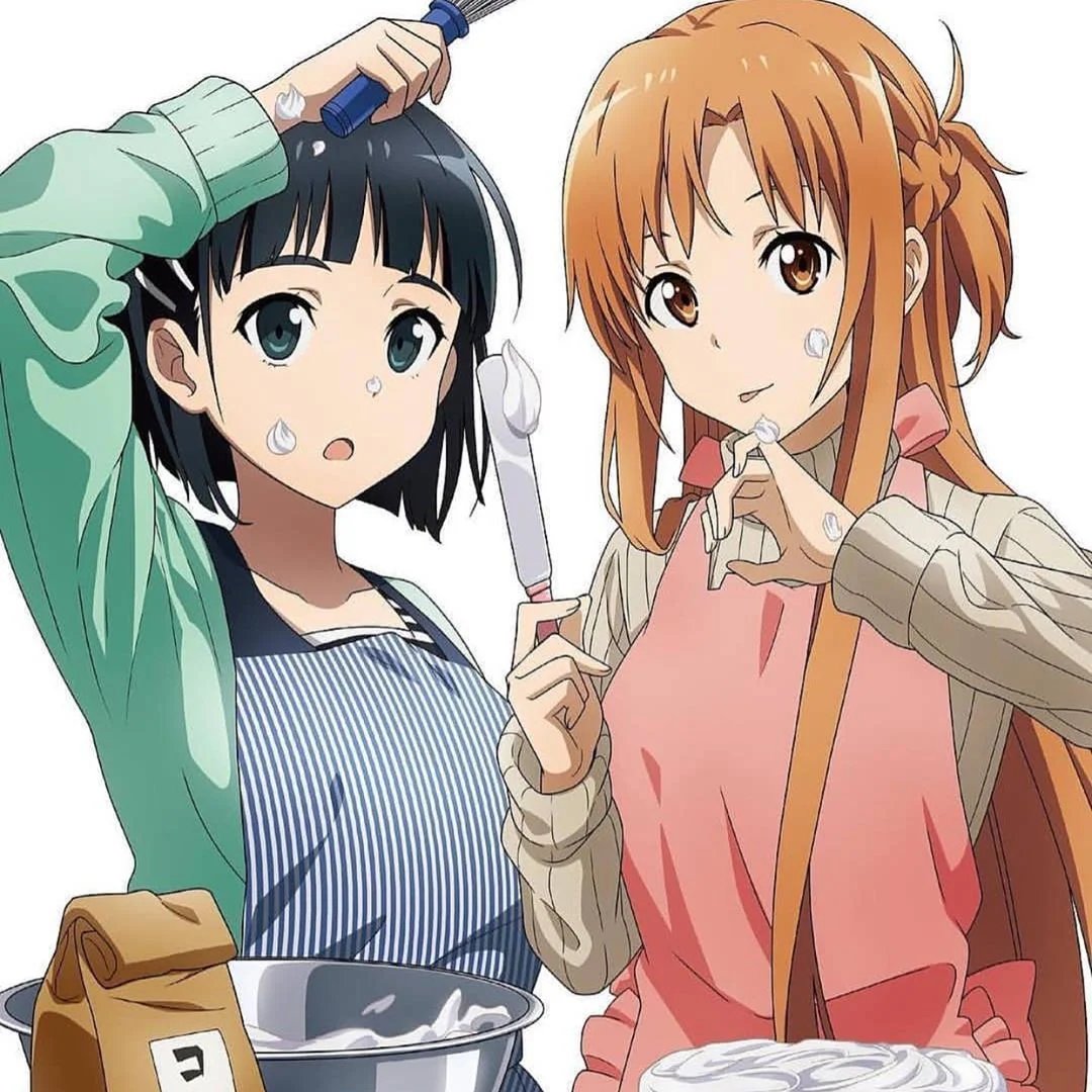 Sinon joins the cooking lessons with Asuna At least she doesn't a mess...