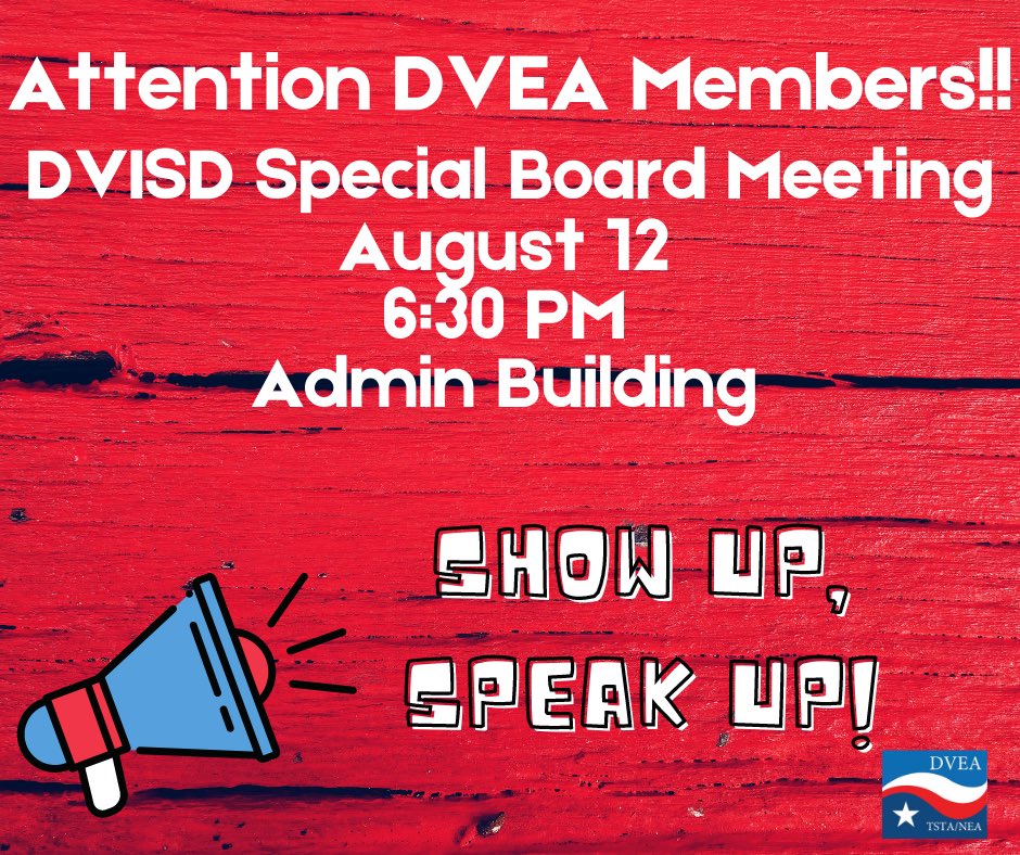 Join us on Thursday for the Special Board Meeting! We must show up and speak up! The safety of our students, faculty, and staff must come first! #StandUpSpeakUp #StrongerTogether