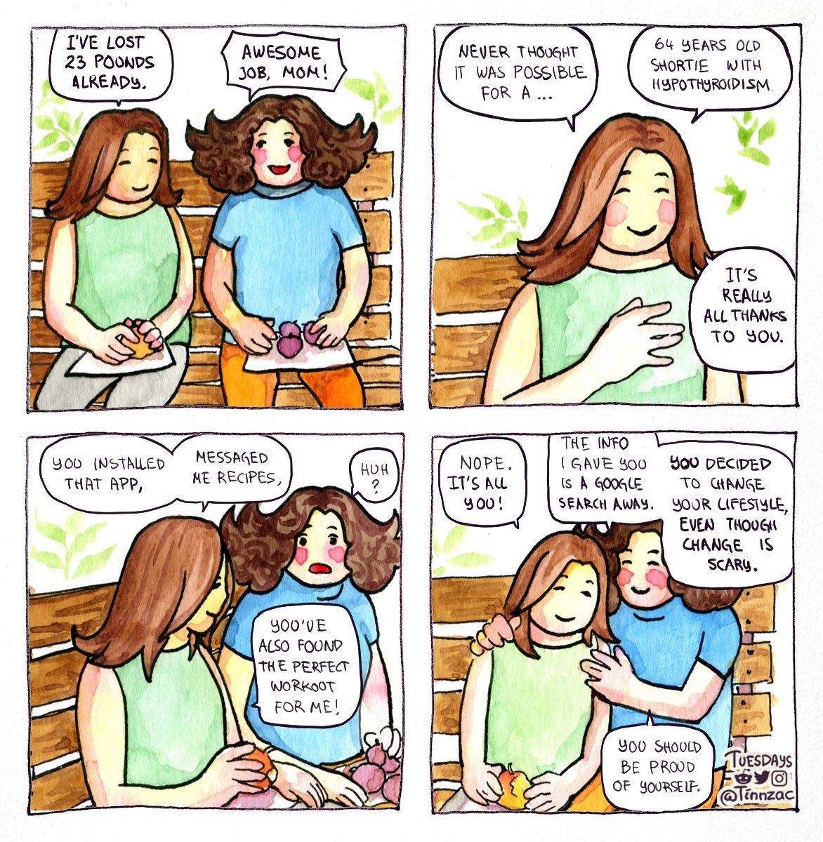 tinnzac's tweet photo. 1% theory, 99% practice #watercolorcomic #weightlossjourney #webcomic https://t.co/pxFOXo4lvI